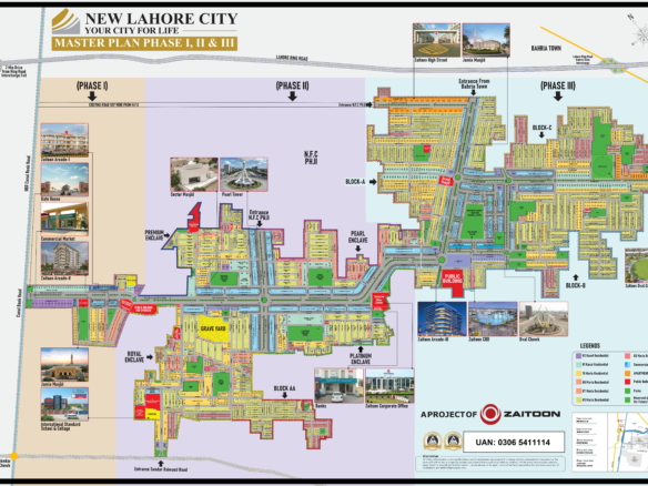 New Lahore City Master Plan Map For Phase 1, 2 & 3