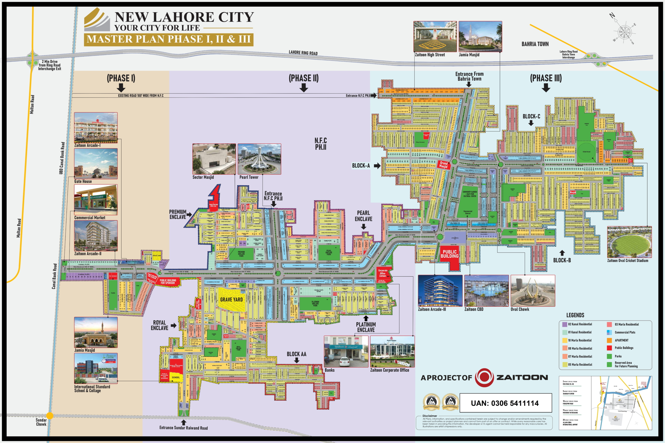New Lahore City Master Plan Map For Phase 1, 2 & 3