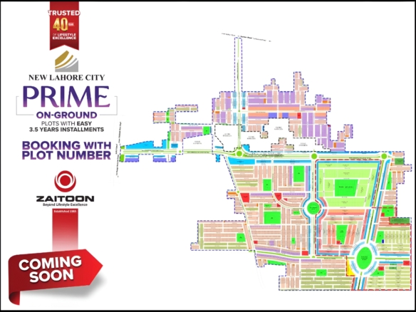 New Lahore City Master Plan Map for Phase 4 (Prime Deal)